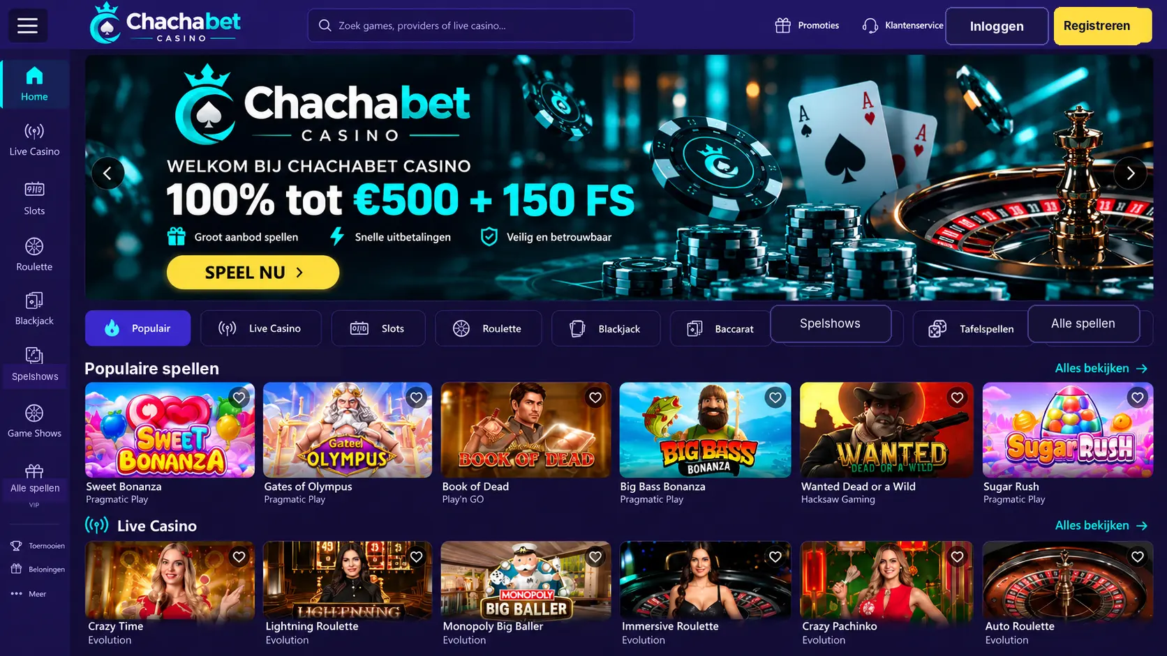 Chachabet Mobiel Casino: Spelen op iPhone, Android en Tablet image 1