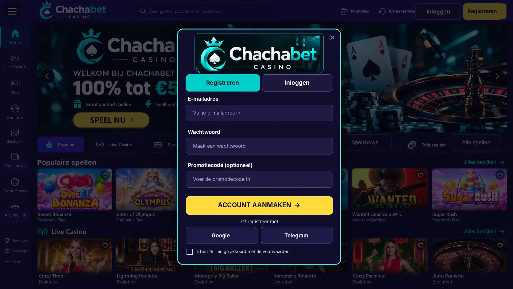 Chachabet Mobiel Casino: Spelen op iPhone, Android en Tablet image 2